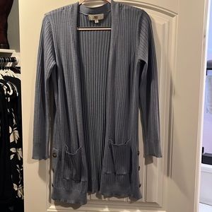 PINQUE Laran Ribbed Double Pocket Cardigan